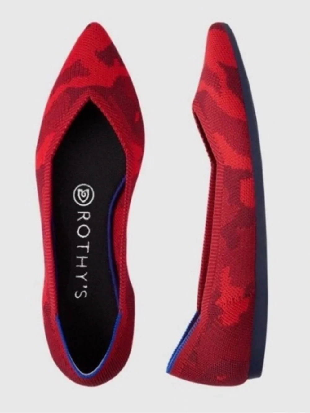 Rothy's The Point Magenta Heather Purple Pointed Flats Size 8.5 w/ Box
